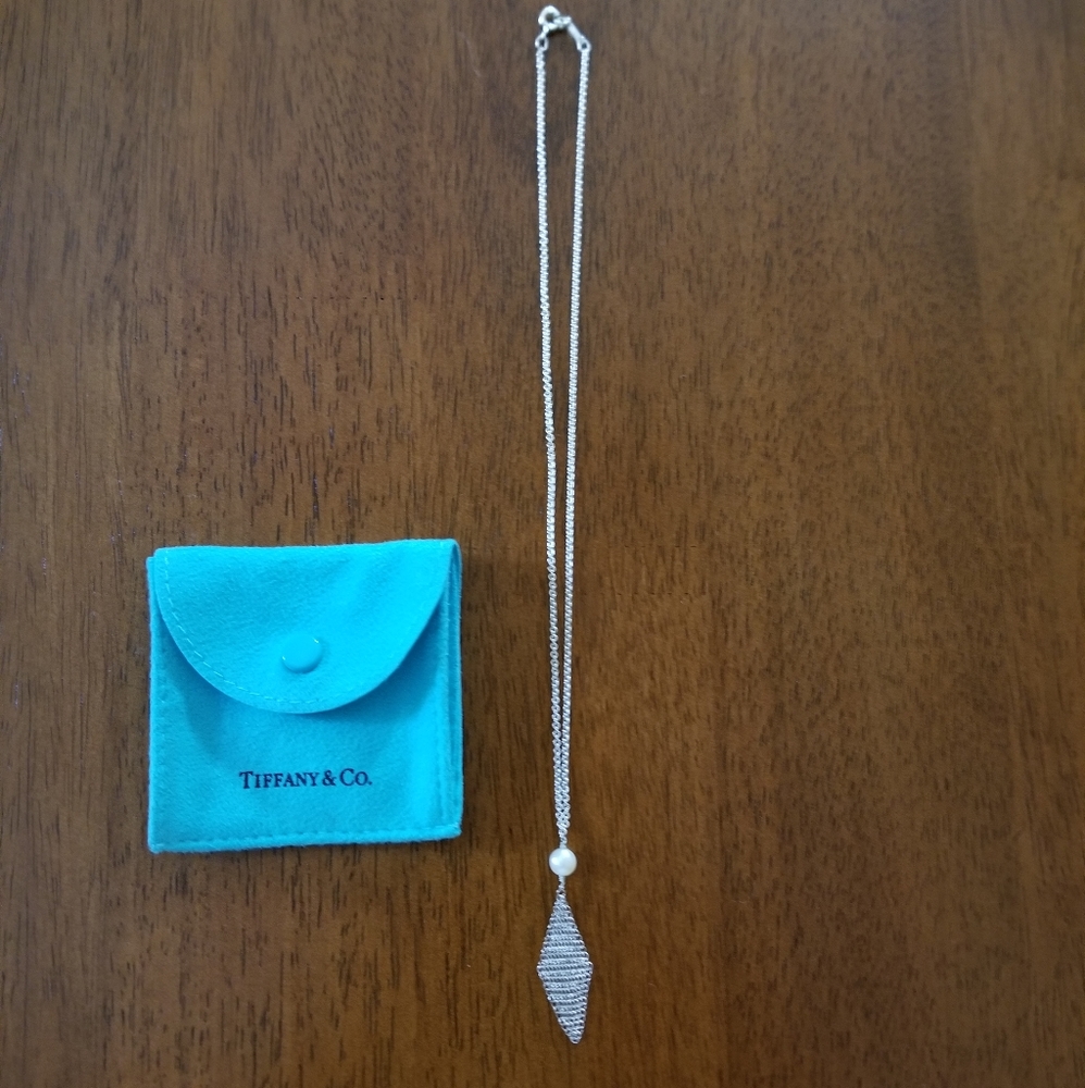 Tiffany Elsa Peretti Mesh Pearl Necklace